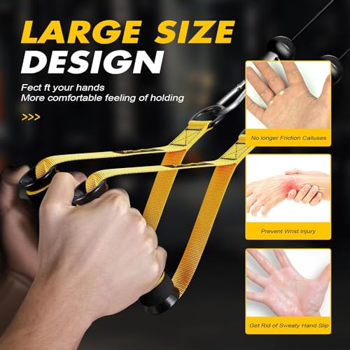 Gym Equipment, Cable Attachments for Gym, Home Workout Equipment Machine Grip Attachments, Resistance Bands Handles for Weight Strength Trainer, Gym Heavy Duty Exercise Handle for Men - view 2