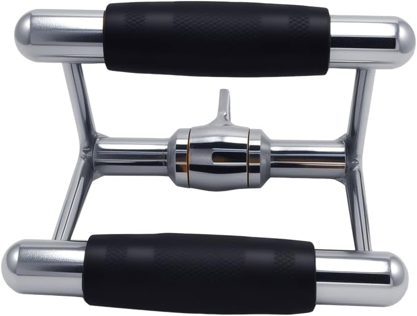 LAT Pull Down Bar,V-Shaped Rotating Straight Press Down Bar,Tricep Rope,Strength Training Double D Row Handle Cable Attachment for Weight Workout,Cable Machine Accessories - view 6