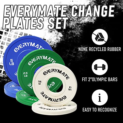 Change Weight Plates 1.25LB 2.5LB 5LB Set Fractional Plate Olympic Bumper Plates for Cross Training Bumper Weight Plates Steel Insert Strength Training Weight Plates - view 5