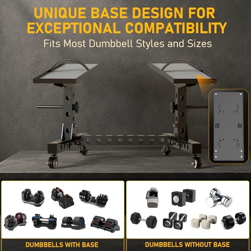 Adjustable Dumbbell Rack & Weight Rack, Holds 440lb, Low/High - view 3