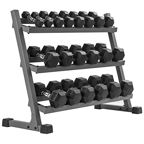 Dumbbell Set with Rack, Weights Dumbbells, Multiple Free Weights and Horizontal Storage for Home Gym Strength Training, Storage Rack Color Options