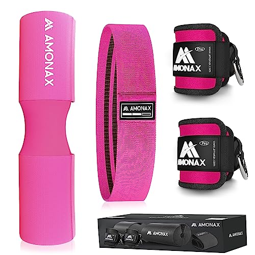 Barbell Squat Pad, Extra Thick Foam Padding for Neck & Shoulder Support, Heavy Duty Gym Fitness Workout Cover for Women Hip Thrusts, Weight Lifting and Heavy Weight Squats (Blue)