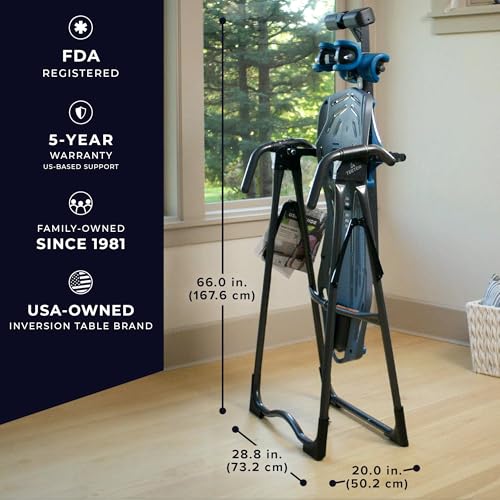 FitSpine X1 Inversion Table, Decompression Surface for Full-Body Stretch, Ergo Embrace Ankle Supports, Integrated Accessories, UL Safety Certified, Heavy-Duty 300 lb Capacity - view 5