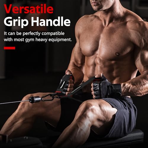 Gym Exercise Handles, Replacement Handle Attachments for Cable Machine Pulleys, Resistance Band and Strength Trainer, Pull Down Workout Accessories, Home Gym Add On Equipment - view 6
