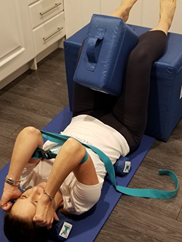 Posture SMALL Foam Block/Pillow & HEALING Aqua Strap/Yoga Belt Bundle-Record-Breaking Improved Block -with practical Handle & Zipper-Water-Resistance-Best Belt with Plastic Strong Buckle. - view 5