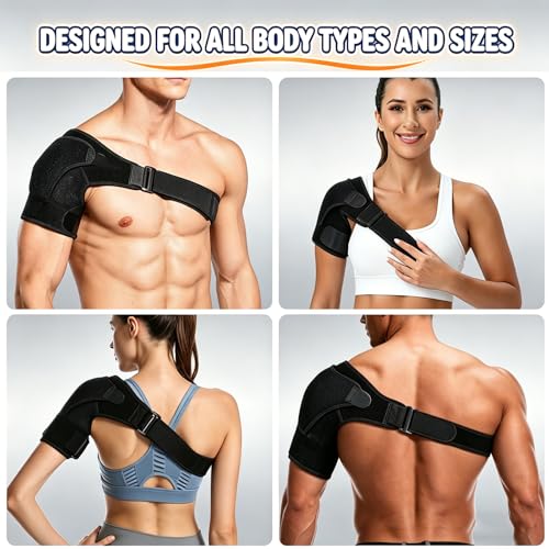 Shoulder Brace for Men and Women for Torn Rotator Cuff,Arm Sling Shoulder Immobilizer,Shoulders Compression Sleeve and Support For Pain Relief(Black) - view 3