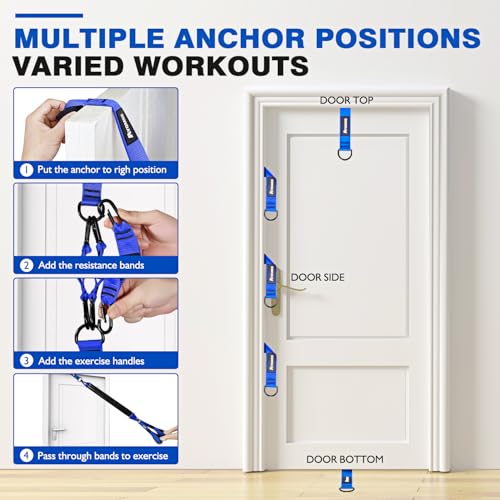Home Gym Tricep Rope Workout Equipment, Heavy Resistance Bands with Handles, Door Anchor, Pull Down Attachment for Triceps, Biceps, Arms,Chest,Back Exercise, Best Replacement for Cable Machines - view 6