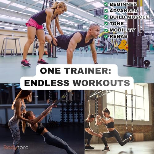 Suspension Trainer, Bodyweight Training Straps for Full Body Workouts at Home, Includes Door Anchor, Extension Arms and Advanced Foot Straps. Green - view 2