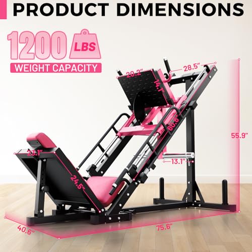 Leg Press Hack Squat Machine with Linear Bearing, 1200LB Capacity - view 2