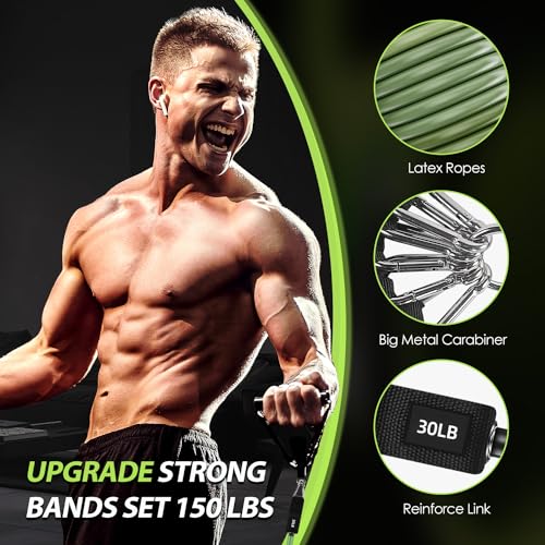 Resistance Bands with Handles, 150 lb Exercise Bands Set - view 3