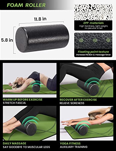 Yoga Starter Kit 12 in 1 - Yoga Set Include Yoga Mat, Foam Roller, 4 Resistance Bands, Yoga Blocks 2 Pack with Strap, 2 Peanut Massage Balls, Yoga kit and Sets for Beginners - view 6