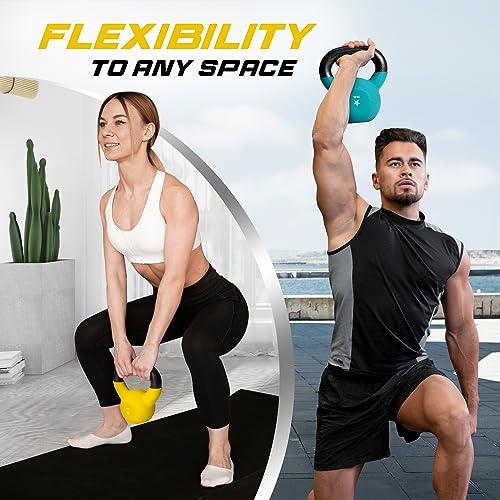 2-32kg Neoprene Coated/Powder Coated Kettlebells Cast Iron, Kettlebell Weight Sets for Home Gym Fitness & Weight Training - view 4