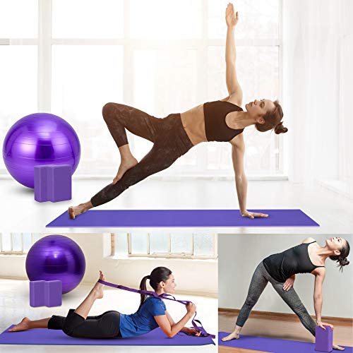 Yoga Starter Kit - 11-Piece Set with Yoga Blocks, Strap, Ball, Mat, Carrying Strap, Net Bag, Cooling Towel - view 2