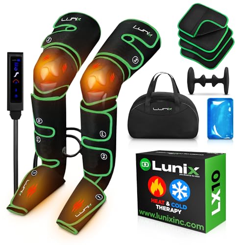 LX10 Full Leg Massager with Heat & Cold Therapy – Cordless Compression Boots for Circulation, Pain Relief & Recovery – Adjustable Fit with Extra Straps, Touchscreen Remote, Travel Bag