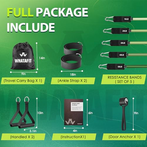 Resistance Bands with Handles, 150 lb Exercise Bands Set - view 2