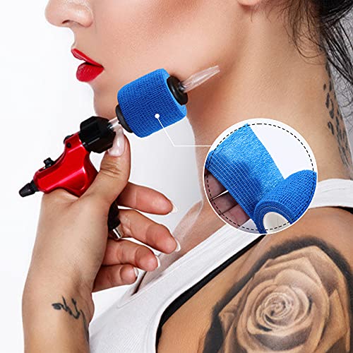 Self Adhesive Bandage Wrap, 12pcs 2" x 5 Yards, Breathable Elastic Cohesive Bandages, Vet Wrap, Tattoo Handle Grip Tube, Sports Tape Bulk for First Aid Supplies, Wrist Sprains Protection - view 7