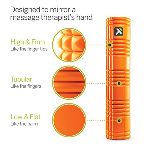 PERFORMANCE THERAPY GRID Patented Multi-Density Foam Massage Roller Exercise Deep Tissue Muscle Recovery - Relieves Muscle Pain & Tightness, Improves Mobility & Circulation (26"), Orange - view 2