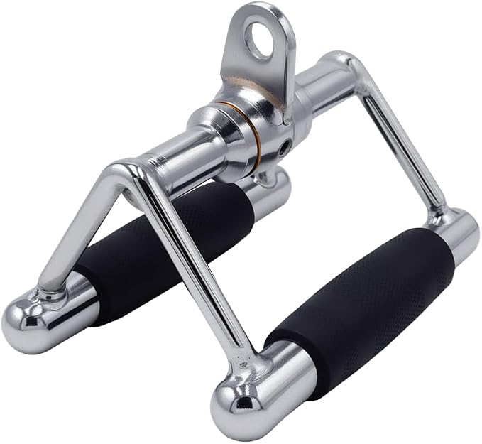 LAT Pull Down Bar,V-Shaped Rotating Straight Press Down Bar,Tricep Rope,Strength Training Double D Row Handle Cable Attachment for Weight Workout,Cable Machine Accessories - view 5