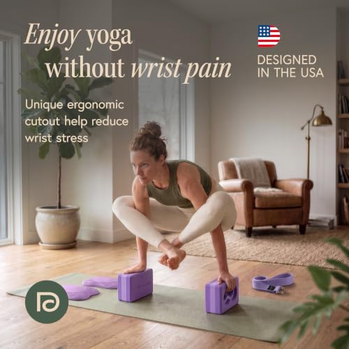 Wrist-Friendly Yoga Blocks 2 Pack with Strap & 2 Knee Pads - view 2