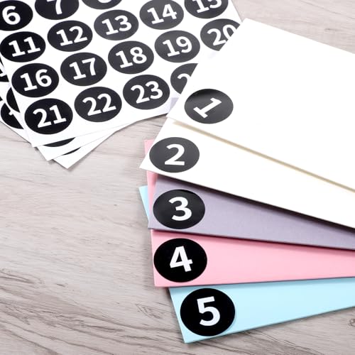 1-25 Consecutive Number Stickers, 5 Sheets 1.2 Inch Self-Adhesive Small Circle Vinyl Numbered Decal Labels Waterproof for Fitness Equipment Inventory Storage Boxes Toolbox Lockers(Black) - view 5