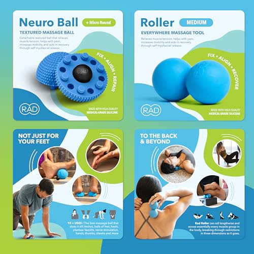 Back Relief Massage Set – Myofascial Release Bundle for Back Pain, Muscle Recovery, and Mobility - Includes Exercise Foam Rollers, XL Peanut Massage Ball, and Neuro Ball Foot Roller - view 4