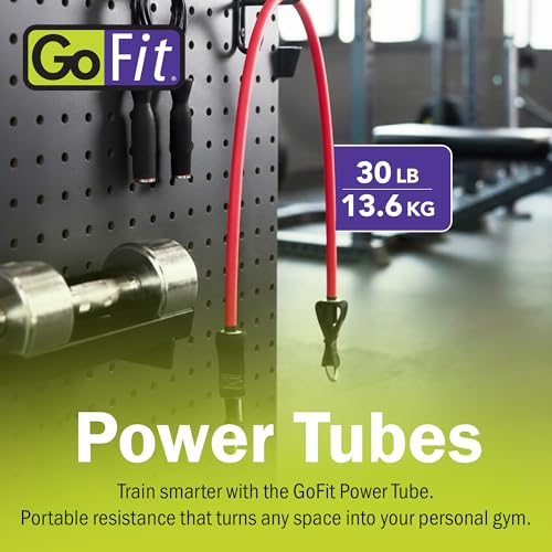 Resistance Training Power Tube, Natural Rubber Exercise Band for Strength Training, Stretching, Yoga, Pilates & Full Body Workouts, Carabiner Loop Design - view 2