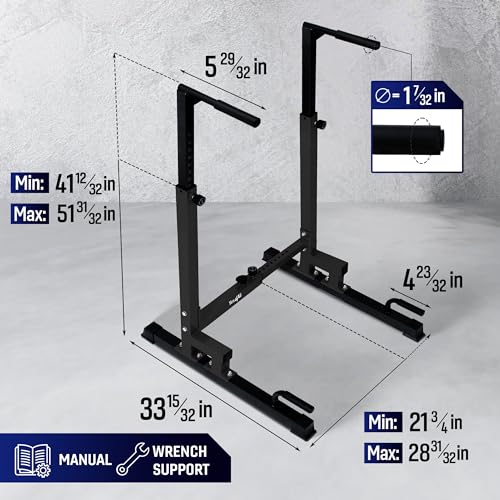 Adjustable Dip Stand with Push-Up Handles, 500 lb Capacity - view 4