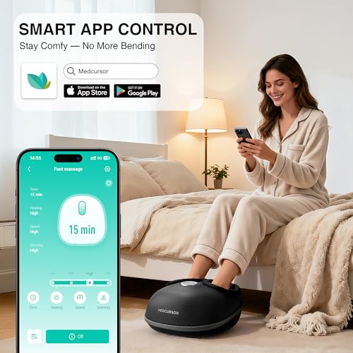 Foot Massager with Heat - 2026 Upgraded Shiatsu Deep Kneading Machine, Multi Air Compression Intensity, Smart APP Mobile Remote Control, Feet Massage for Mom Women - view 4