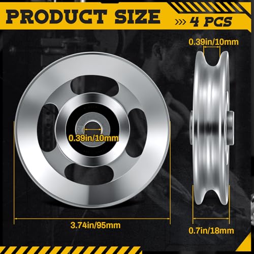 2-14 Pcs Aluminum Cable Pulley Wheel 90/95mm - view 2