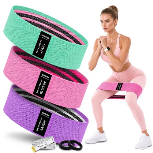 Non-Slip Fabric Resistance Bands for Working Out 3 Levels