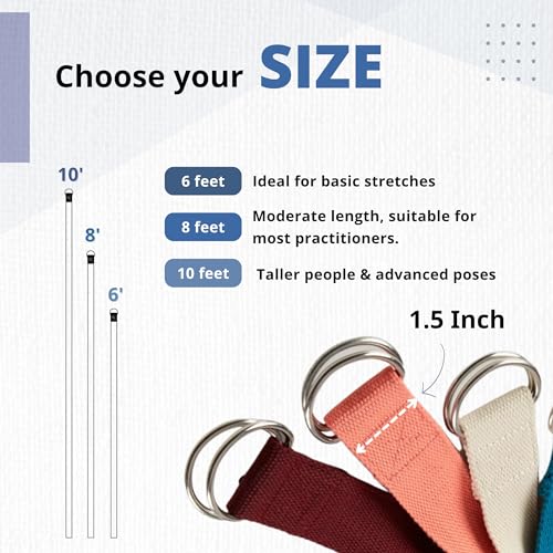 Strap with Metal D-Ring Athletic Stretching, 6ft/8ft/10ft - view 3