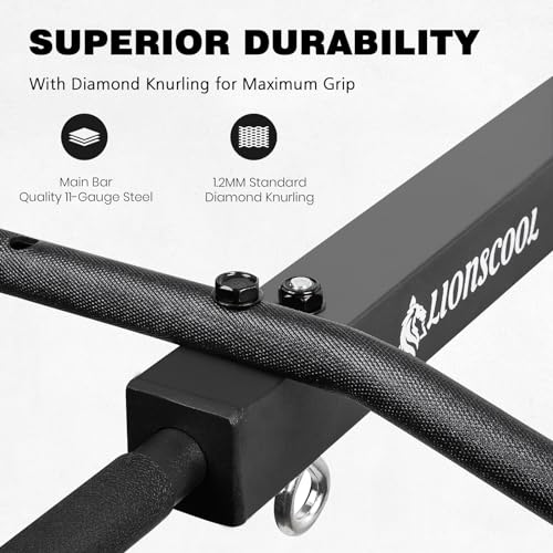 Multifunctional Wall Mounted Pull Up Bar with Pulley System, 48" and 16"/24" Multi-Grip Chin Up Bar, Cable Pulley Attachments Included, Perfect for Upper Body Workouts - view 2
