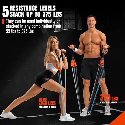 Resistance Bands with Handles, 175lb Exercise Bands for Working Out - view 5