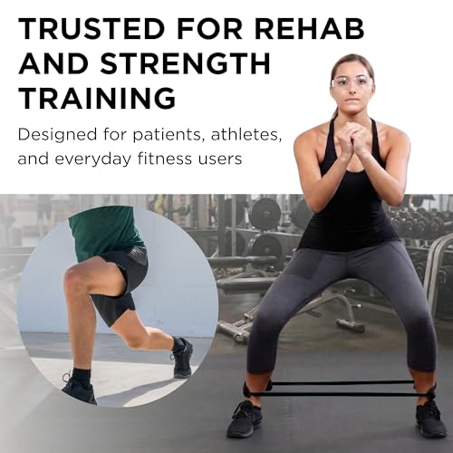 Resistance Tubes, Professional Latex Elastic Tubing For Physical Therapy, Lower Pilates, At-Home Workouts, & Rehab, 12 Inch, Padded Cuffs, Black, Special Heavy, Advanced Level 1 - view 5