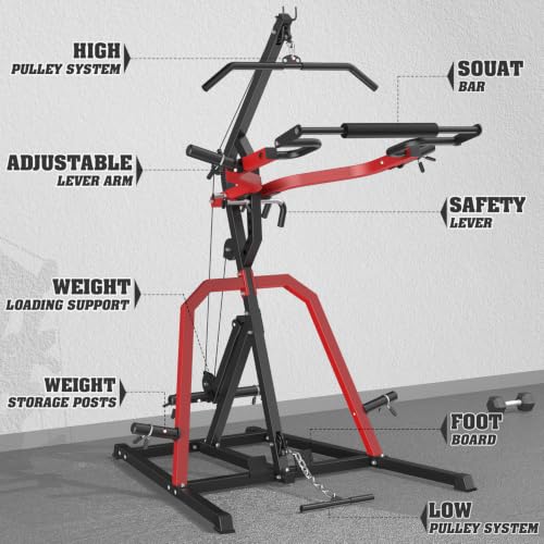 Leverage Gym Home Gym System Workout Station Squat Rack with LAT Pulldown - view 4