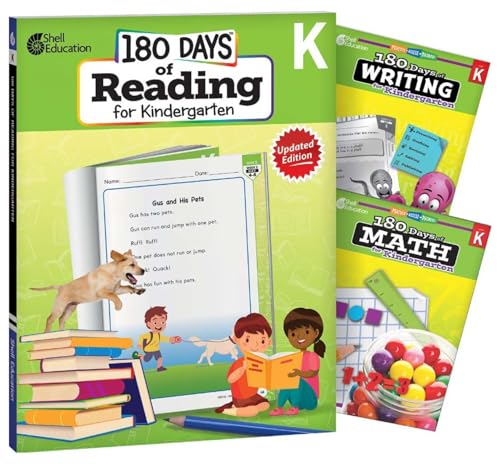 180 Days: Includes Reading, Writing, and Math for Kindergarten Practice Workbook for Classroom and Home, Cool and Fun Practice Created by Teachers