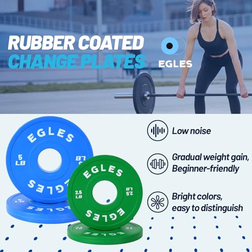 Change Plates Set 1.25LB, 2.5LB, 5LB - Rubber-Coated Weight Plates in Pairs, Olympic Bumper Plates, Color-Coded, IWF Standard, Fit 2-Inch Barbells Strength Training Weight Plates Gym & Fitness - view 4