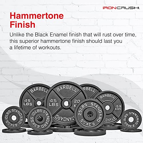 Cast Iron Olympic Weight Plates – Free Weights with 2-inch Hole & Anti-Rust Hammertone Finish - Ideal for Strength Training, Crossfit Equipment & Home Gym Set – Sold in Pairs - 2.5LB–45LB - view 3