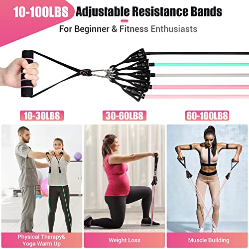 Resistance Bands with Handles for Women, 5 Level Exercise Bands - view 2