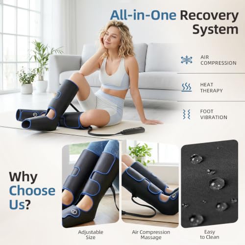 Air Compression Leg Massager with Heat, 6 Massage Modes, Foot Boots - view 6