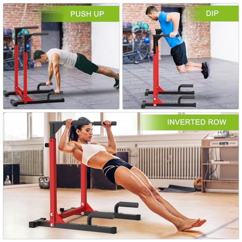 Adjustable Dip Bar Station, Home Gym Dip Stand - view 3