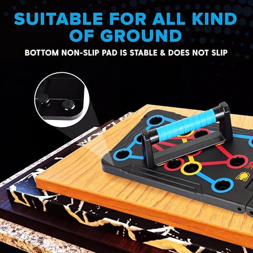 Foldable Push Up Board - Home Workout Equipment with Color-Coded System - Multi-Functional Push-Up Stands for Strength Training, Chest, Arms & Core - Portable Gym for Men & Women - view 5