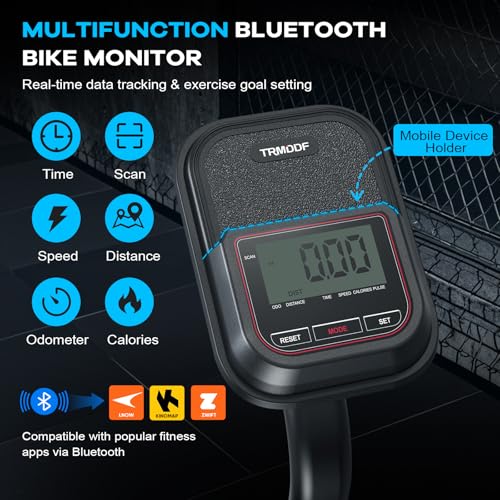 Air Resistance Fan Exercise Bike, Upright Stationary Indoor Cycling Bike with Bluetooth Connection, Dual Action Handlebars and Dual-Layer Transmission System for Home Gym Cardio Training - view 6