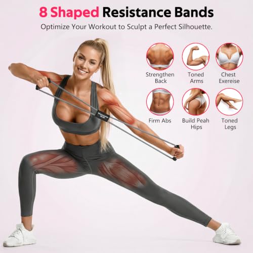 Resistance Bands with Handles, Figure 8 Fitness Bands, Exercise Bands Set - view 6