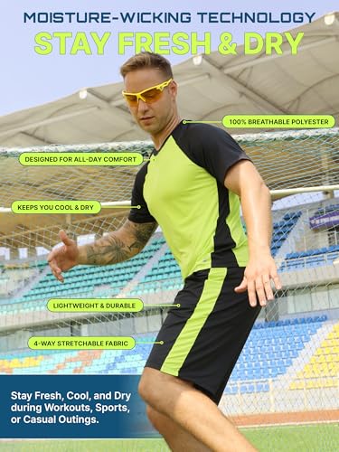 Men's Gym Clothes Set With 2 Workout Shirts & 2 Shorts, 4-Piece - view 3
