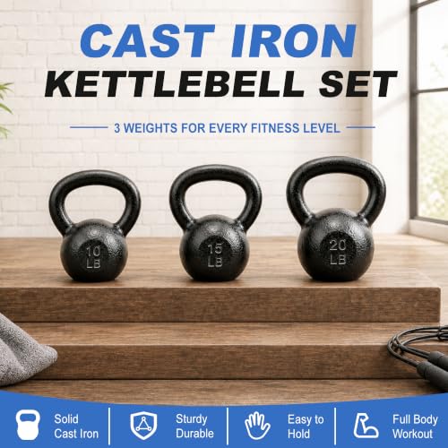 B​alanceFrom 5-​50 LB​ Kettlebells Cast Iron Strength Training Kettlebells for Home Gym Exercises, ​S​ingle or Set - view 2