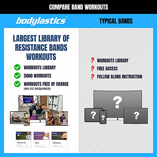 Patented Basic Series Resistance Band Set - Resistance Bands with Snap Reduction Tech, 2 Handles, 2 Ankle Straps, 1 Door Anchor & 1 Carry Bag - view 6