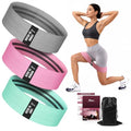 Fabric Resistance Band Set with Exercise Guide, 3 Levels for Hip and Glute