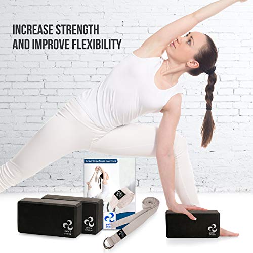 Stretching Straps and Yoga Blocks - Yoga Beginner Kit for Pilates & Gym - view 3