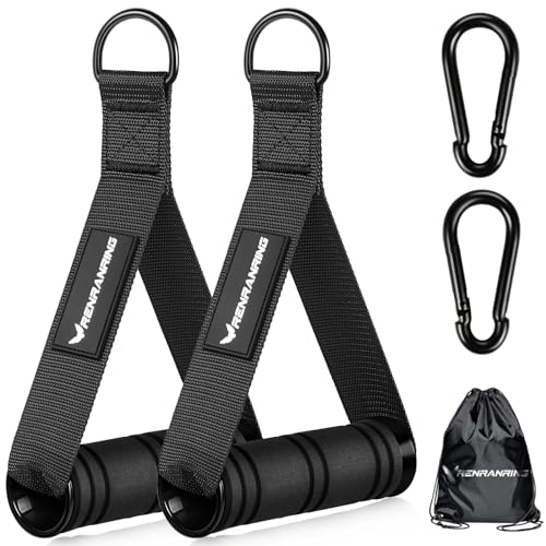 Gym Exercise Handles, Replacement Handle Attachments for Cable Machine Pulleys, Resistance Band and Strength Trainer, Pull Down Workout Accessories, Home Gym Add On Equipment